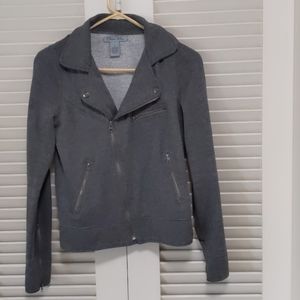 Cotton polyester gray moto style jacket